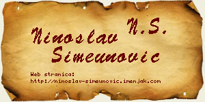 Ninoslav Simeunović vizit kartica